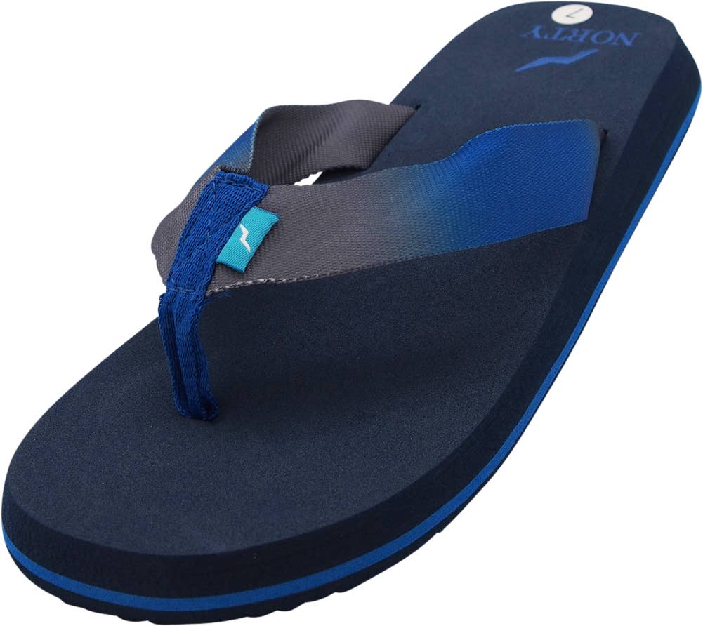Norty WOMENS 5-10 SANDAL FLIP FLOP - BLACK BLUE (15406)